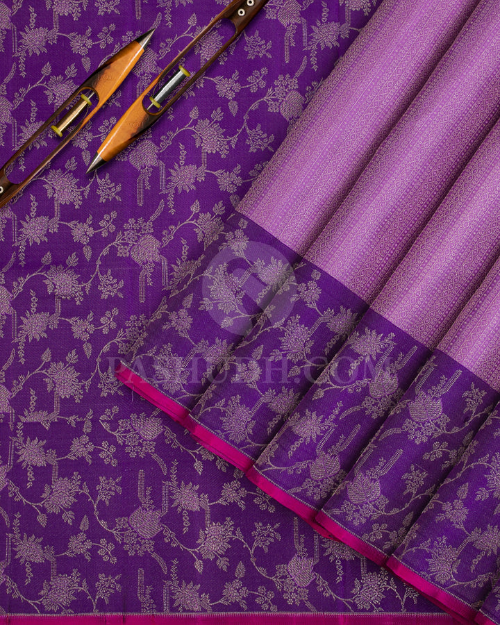 Lavender And Violet Kanjivaram Silk Saree - DJ280(E)