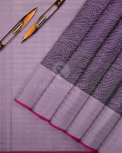 Dark Violet & Lilac Kanjivaram Silk Saree - D507(D) - View 1