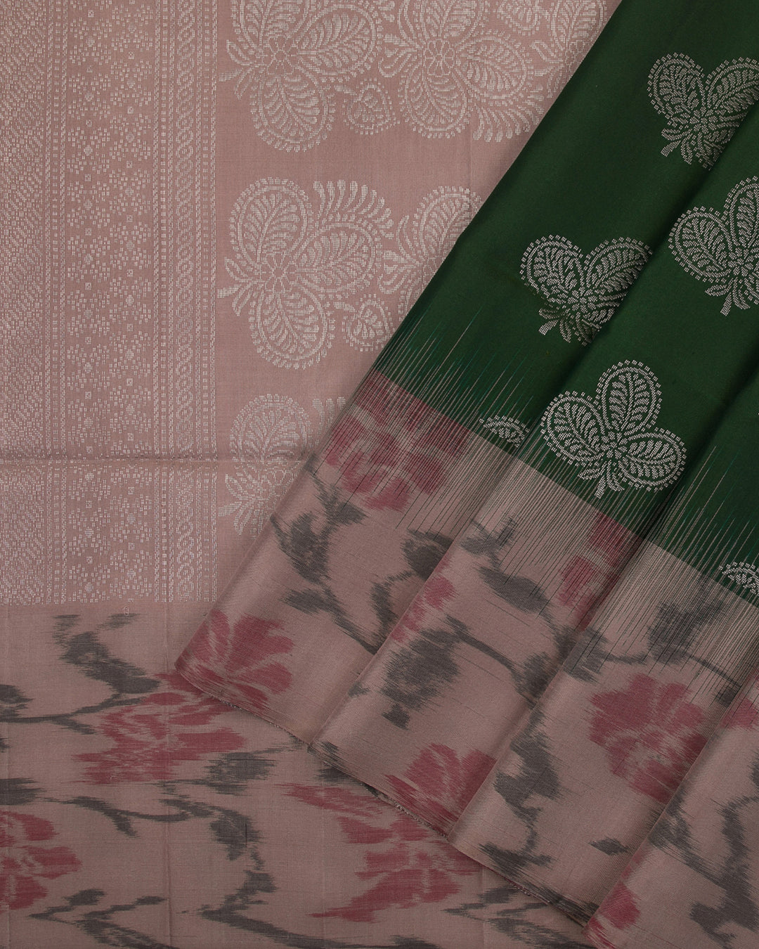 Green And Beige Soft Silk Saree - C18