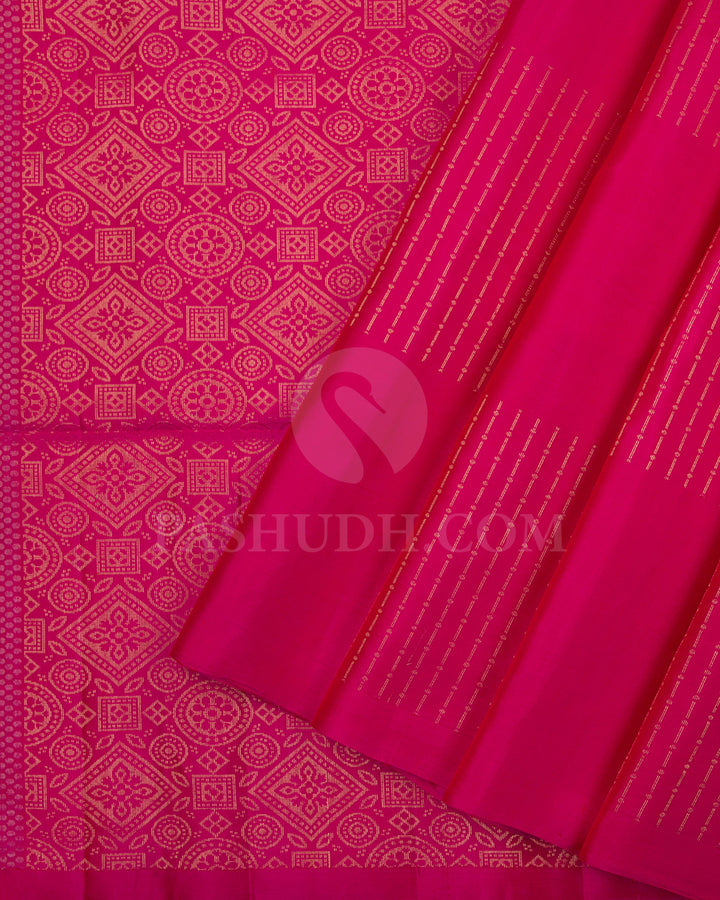 Rani Pink Soft Silk Saree - C2