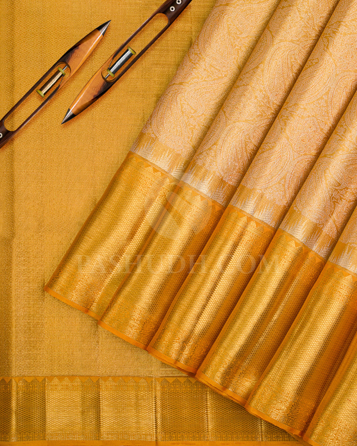 Gold And Yellow Kanjivaram Silk Saree - S1049(D)
