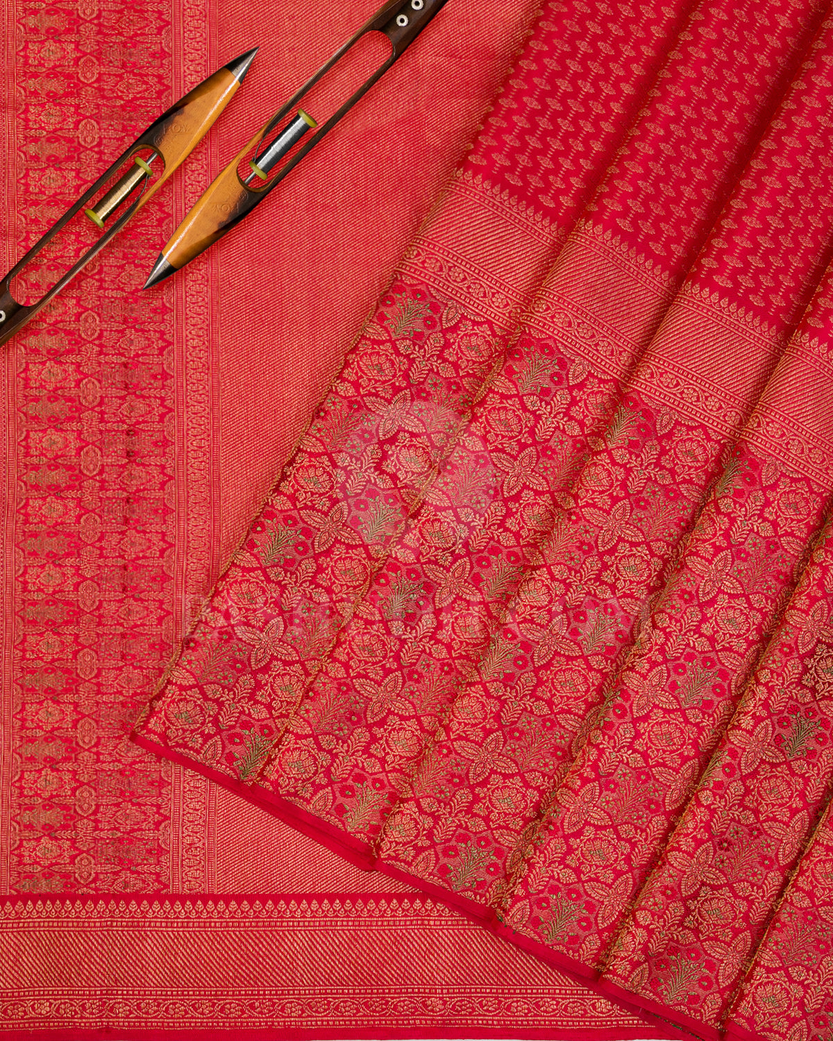 Bright Red Kanjivaram Silk Saree - S1191(A)