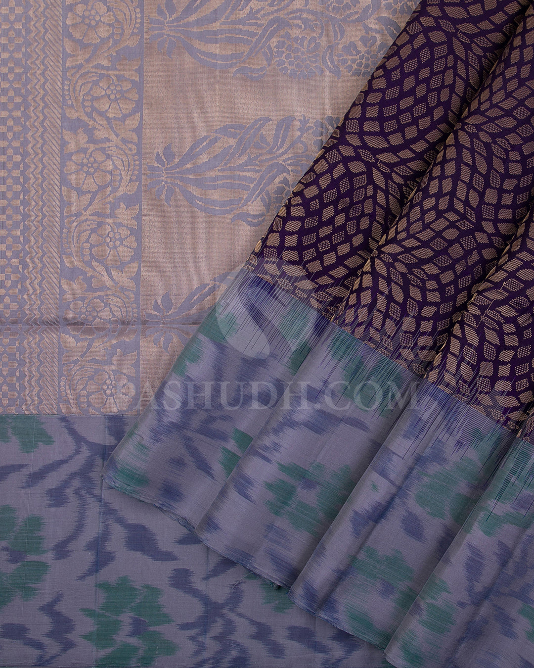 Dark Purple And Lilac Soft Silk Saree - C24