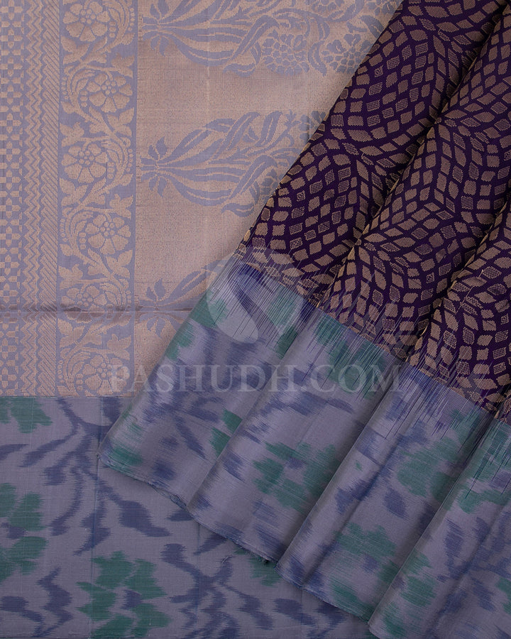 Dark Purple And Lilac Soft Silk Saree - C24