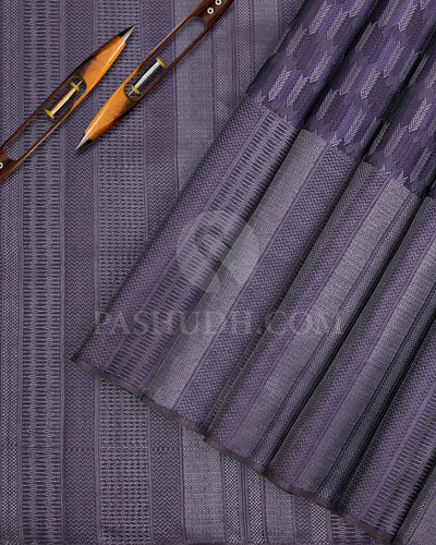 Violet And Dark Purple Kanjivaram Silk Saree -D521(F)