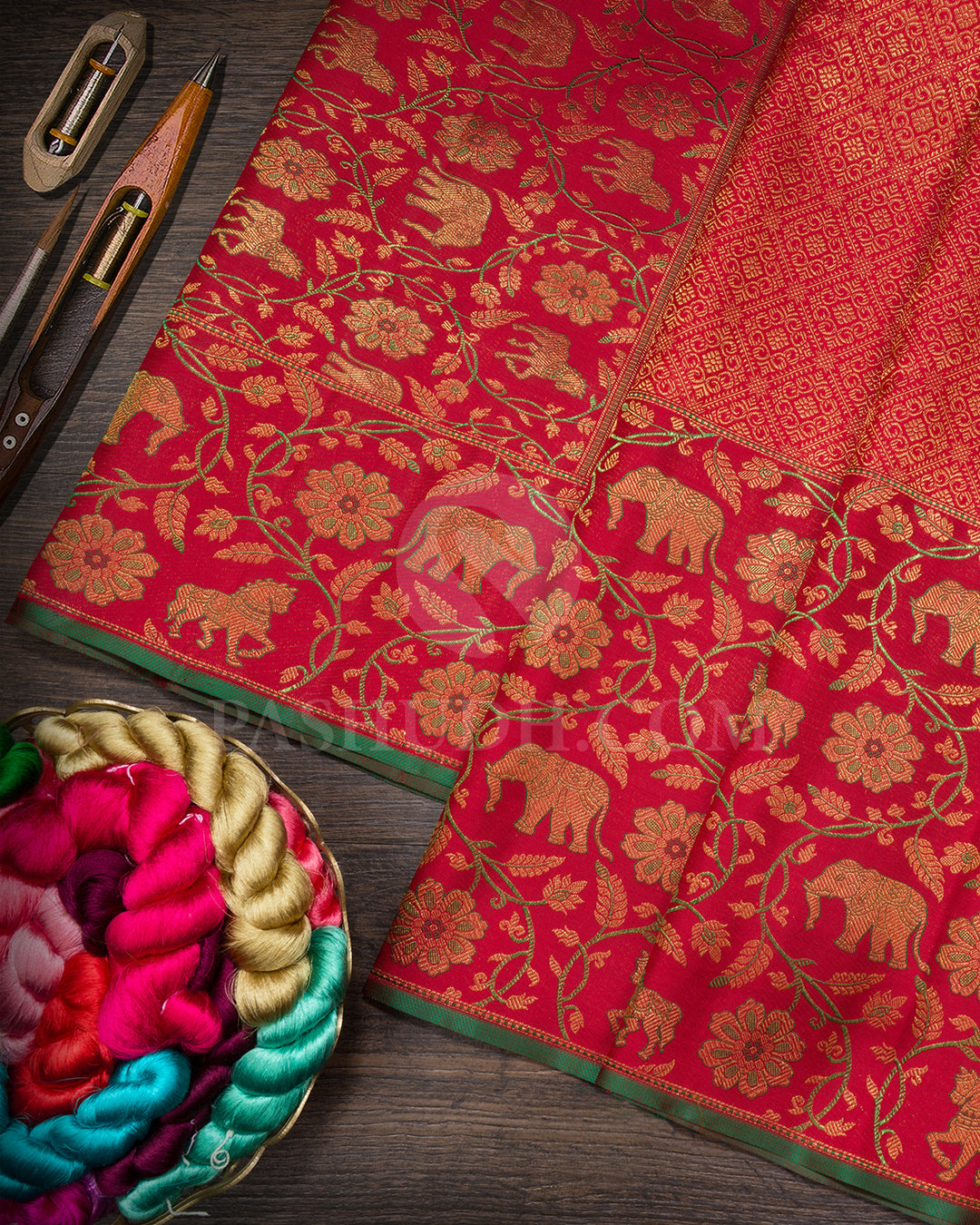 Red Bridal Kanjivaram Silk Saree-S1727(B)