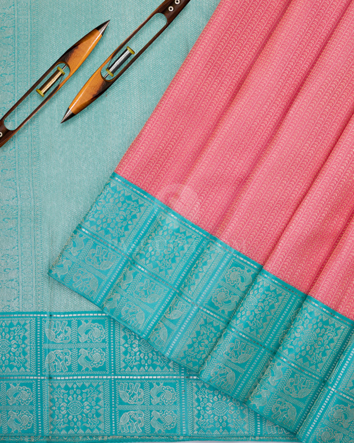 Light Pink & Anandha Kanjivaram Silk Saree - S760 View 3