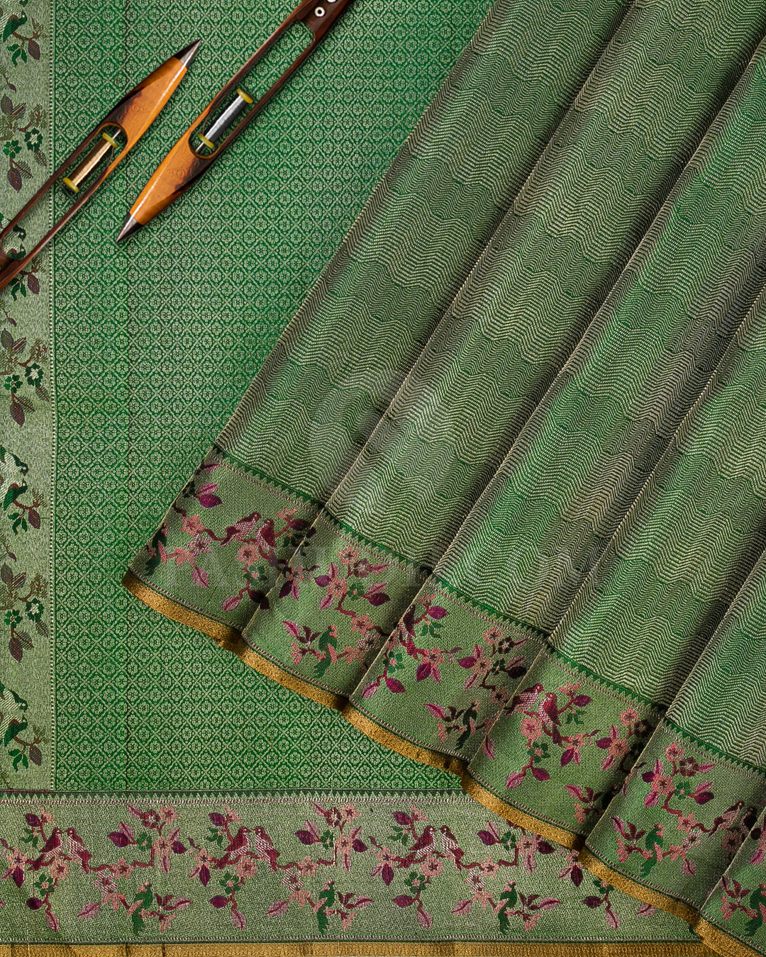 Emerald Green Kanjivaram Silk Saree - DJ328(A)