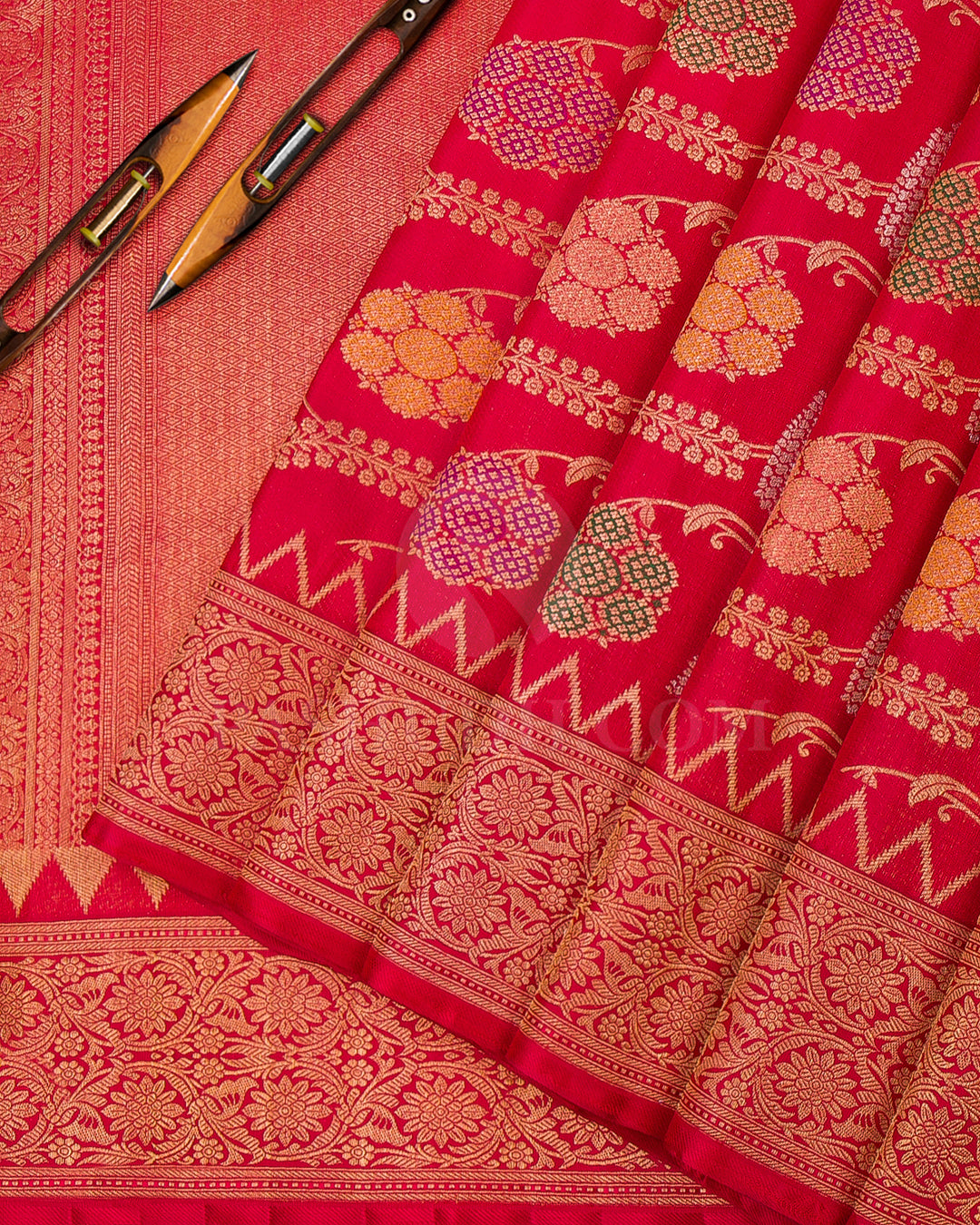 Red Kanjivaram Silk Saree - S1258(A)