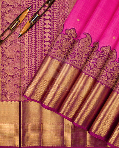 Candy Pink And Violet Kanjivaram Silk Saree - S1250(A)