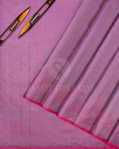 Lavendar And Fucshia Pink Kanjivaram Silk Saree - D570(B)