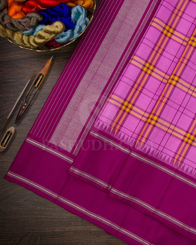 Rose Pink And Rouge Pink Traditional Kanjivaram Silk Saree - AK3