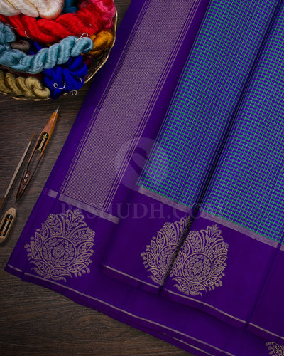 Blue And Indigo Traditional Kanjivaram Silk Saree - K19