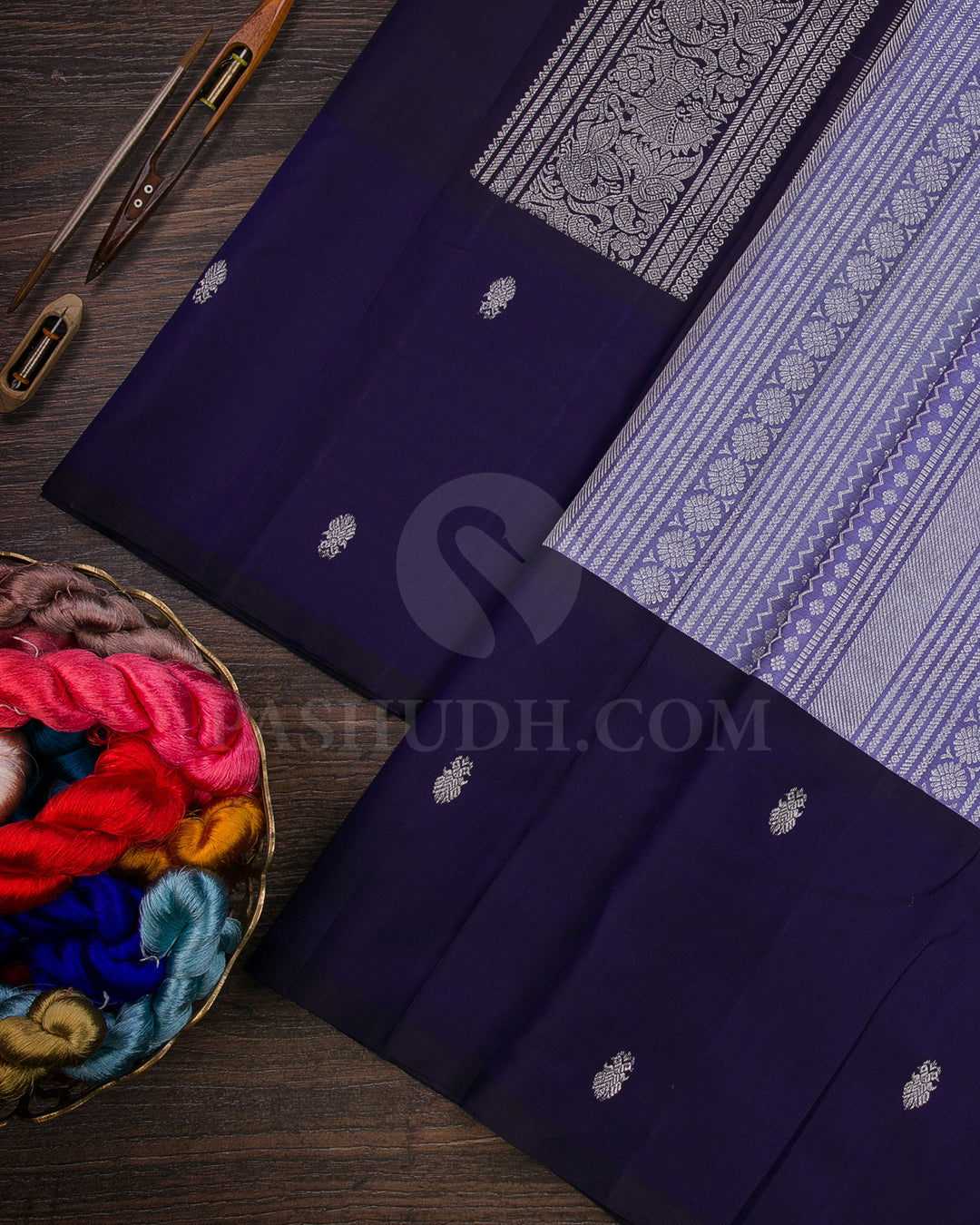 Lavender And Purple Kajivaram Silk Saree - K1