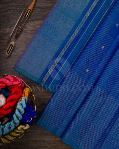 Cobalt Blue Kanjivaram Silk Saree - K12