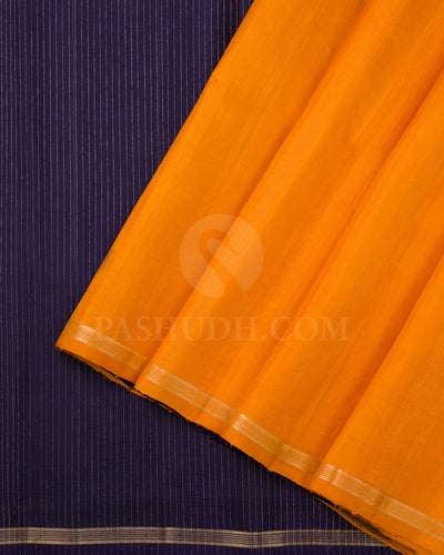 Yellow And Purple Soft Silk Saree  - C46