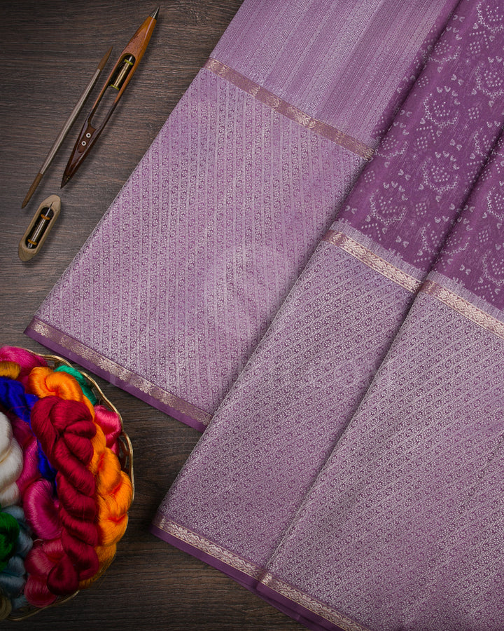 Dark Lavender Kanjivaram Silk Saree - DT257(D)