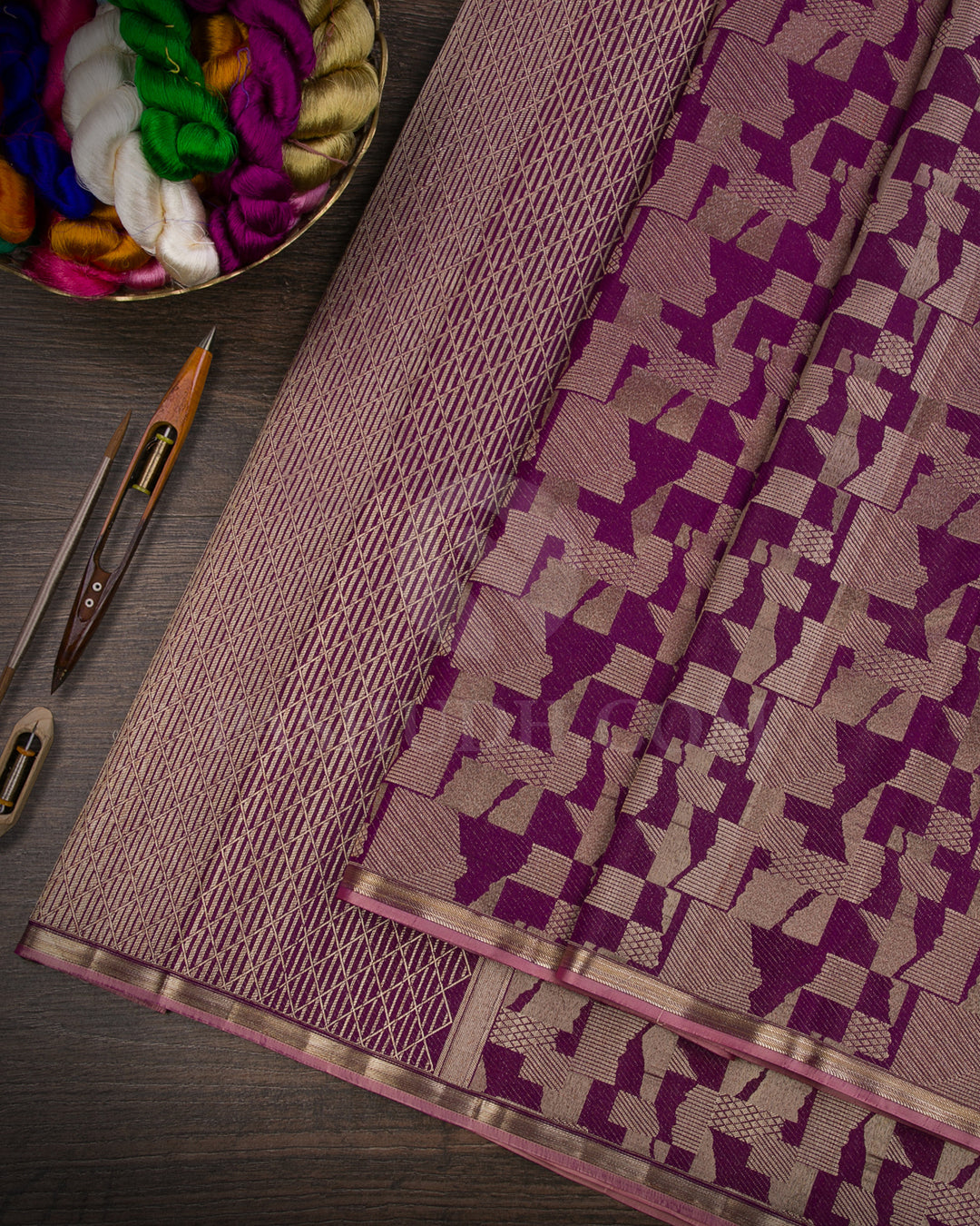 Violet Kanjivaram Silk Saree - DT287(A)