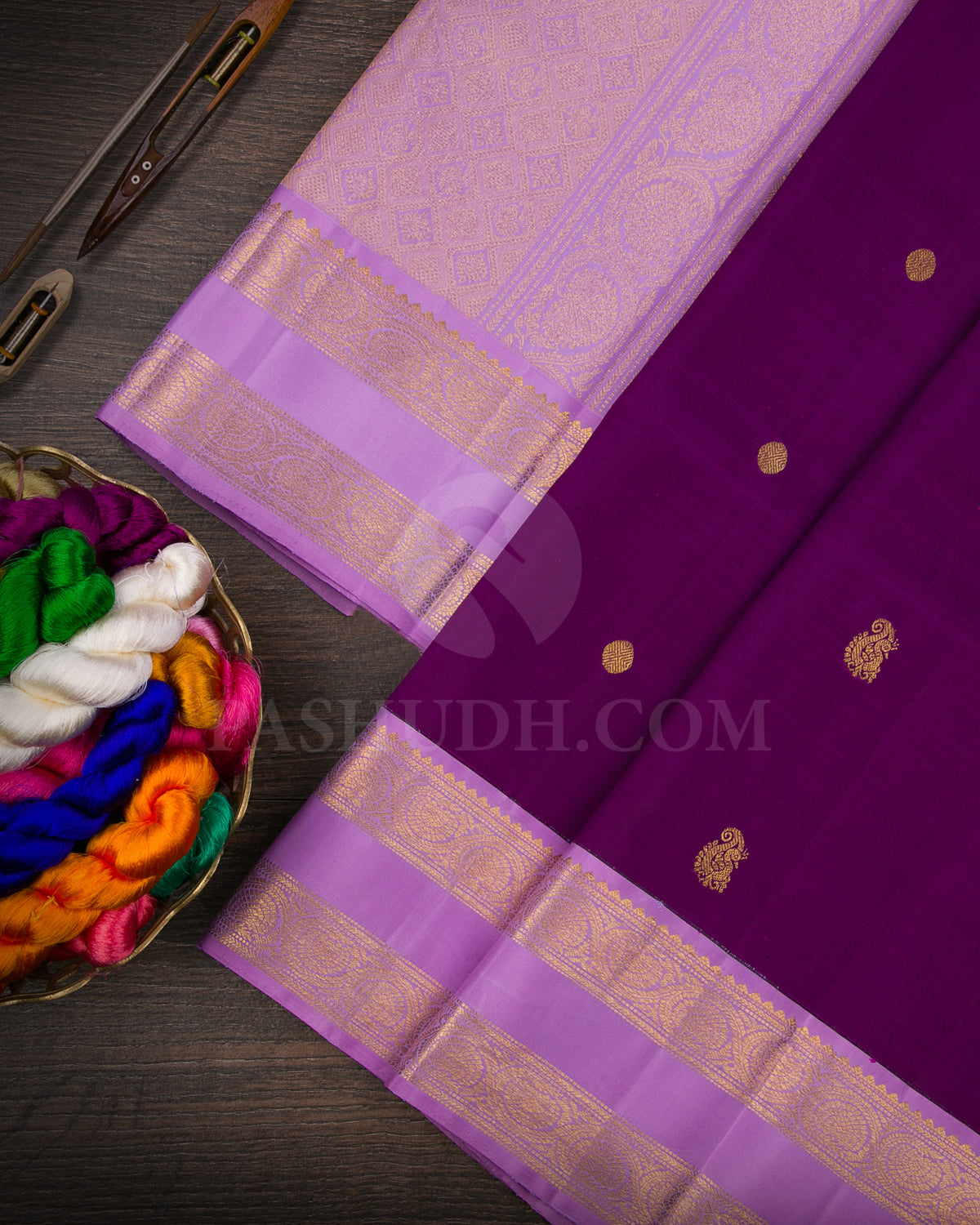 Purple And Lavender Kanjivaram Silk Saree - S1289(A)