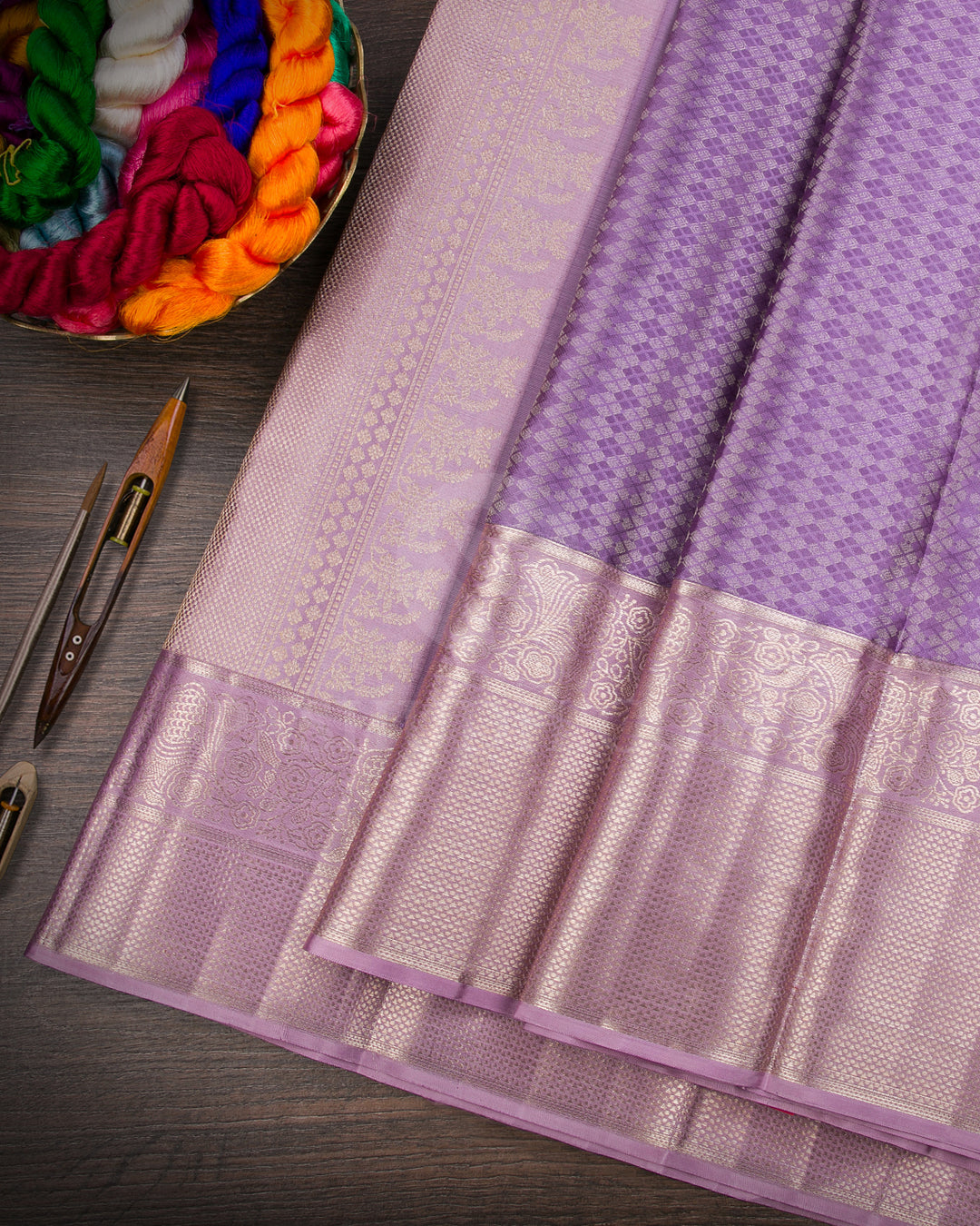 Lavender and Lilac Kanjivaram Silk Saree - DT289(A)