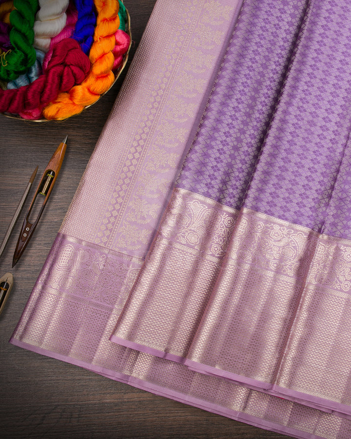 Lavender and Lilac Kanjivaram Silk Saree - DT289(A)