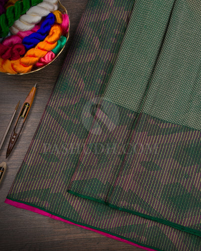 Forest Green Kanjivaram Silk Saree - S1108(B)