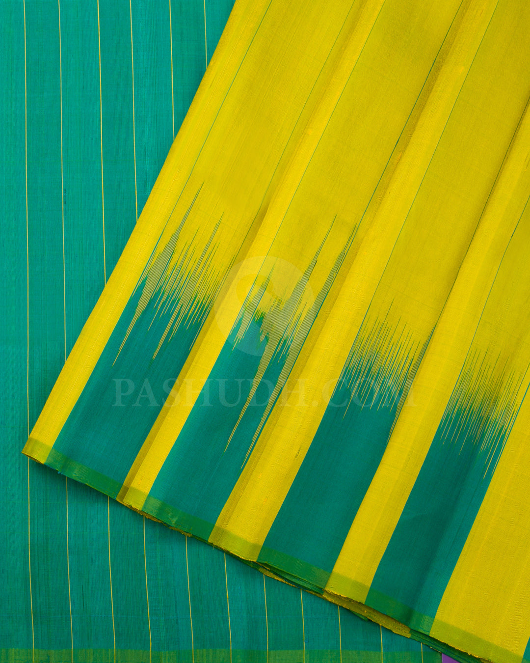 Lime Yellow And Green Soft Silk Saree - C92