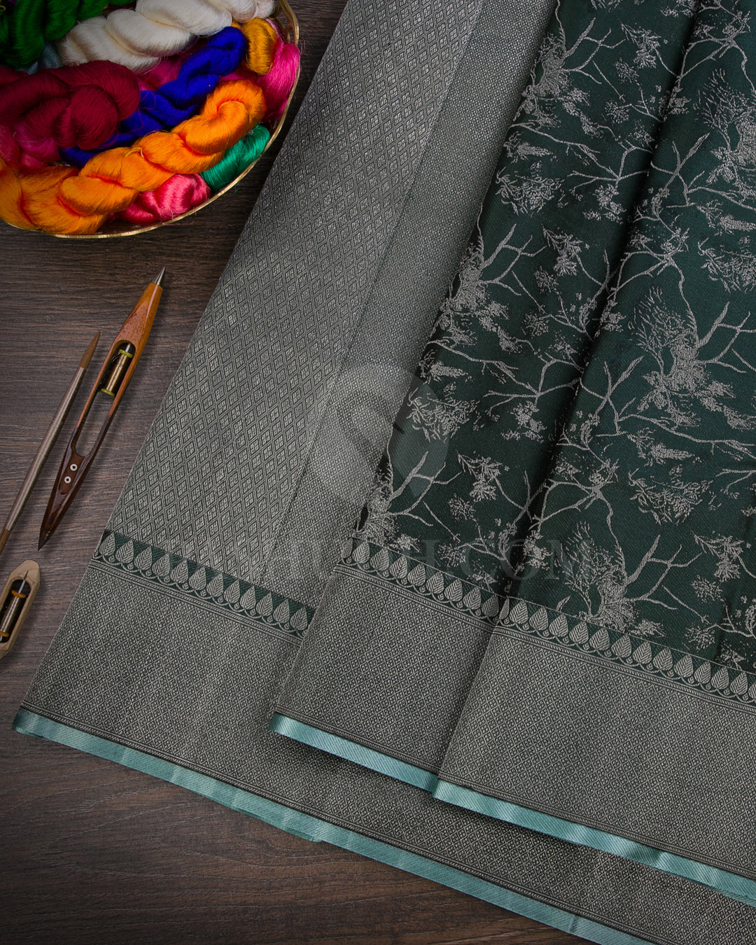 Deep Green Kanjivaram Silk Saree - D553(C)