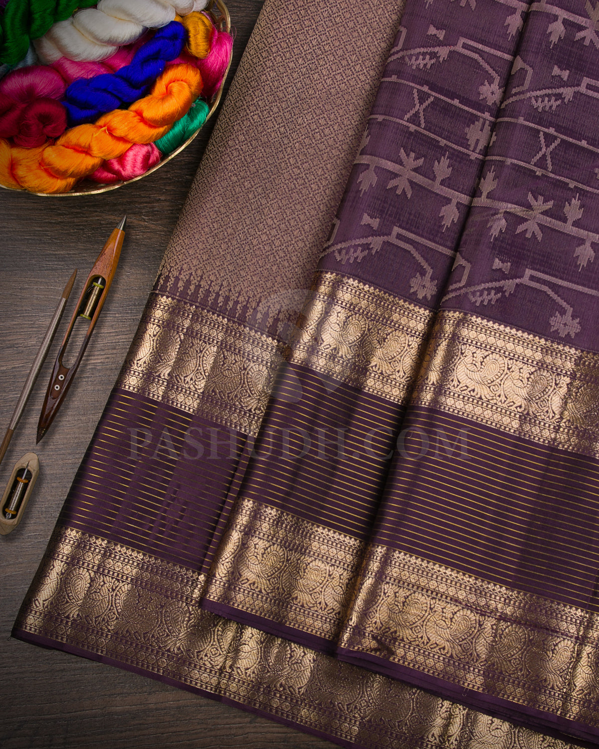 Wine Kanjivaram Silk Saree - D579(A)