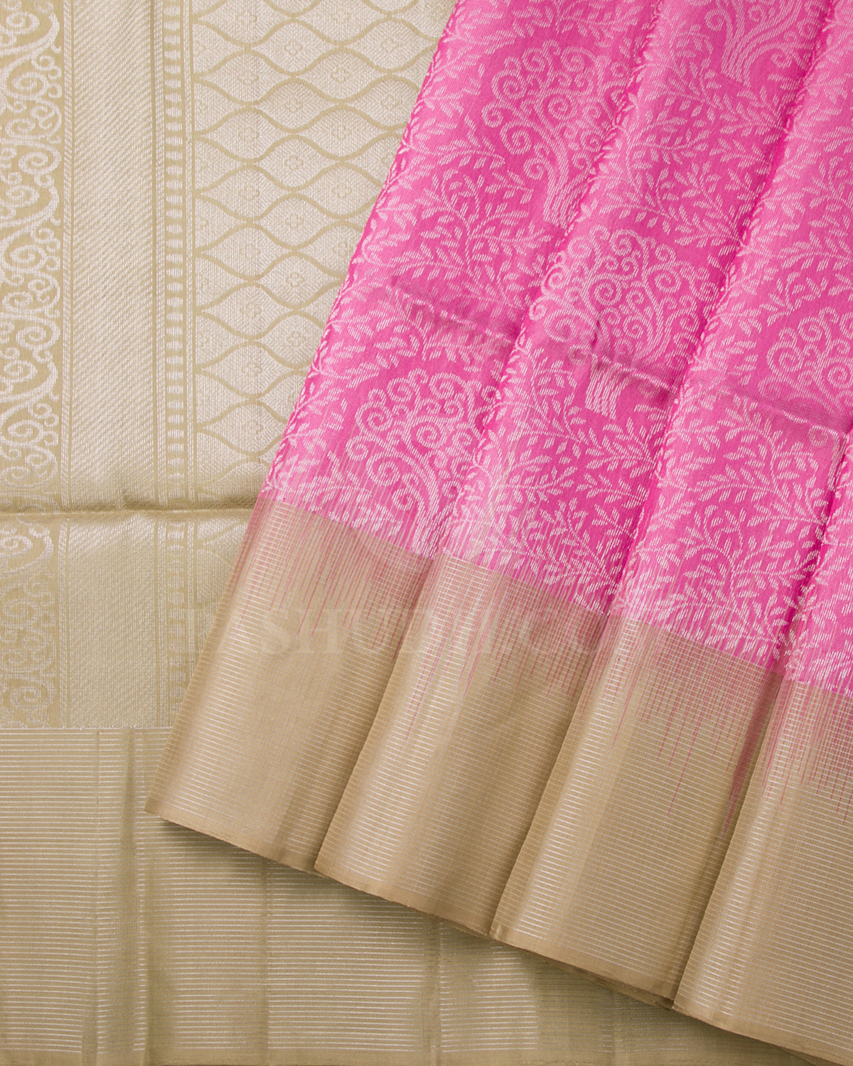 Rose Pink And Beige Soft Silk Saree - C38