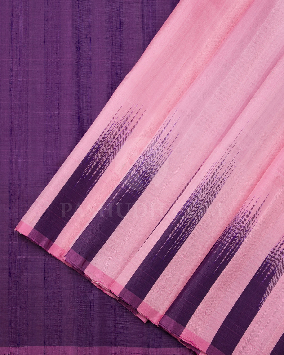 Baby Pink And Violet Soft Silk Saree - C87