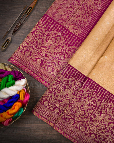 Gold And Violet Tissue Kanjivaram Silk Saree - S1278(A)