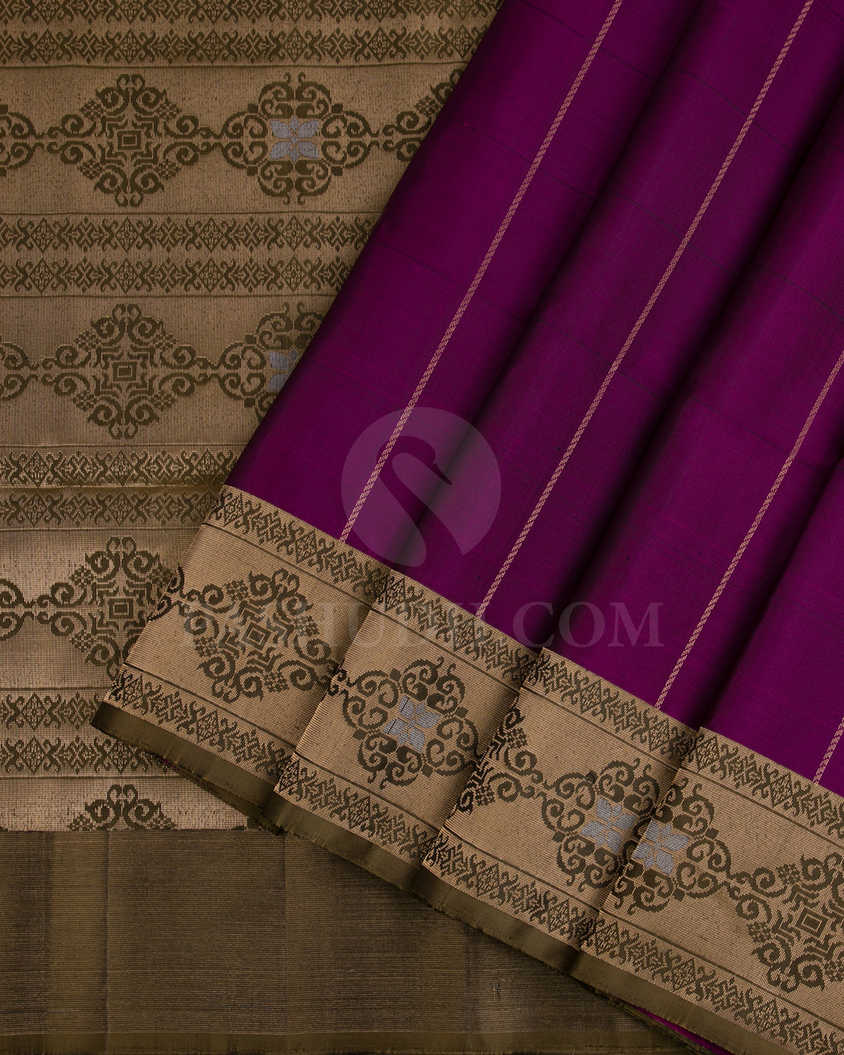 Magenta And Brown Soft Silk Saree - C45