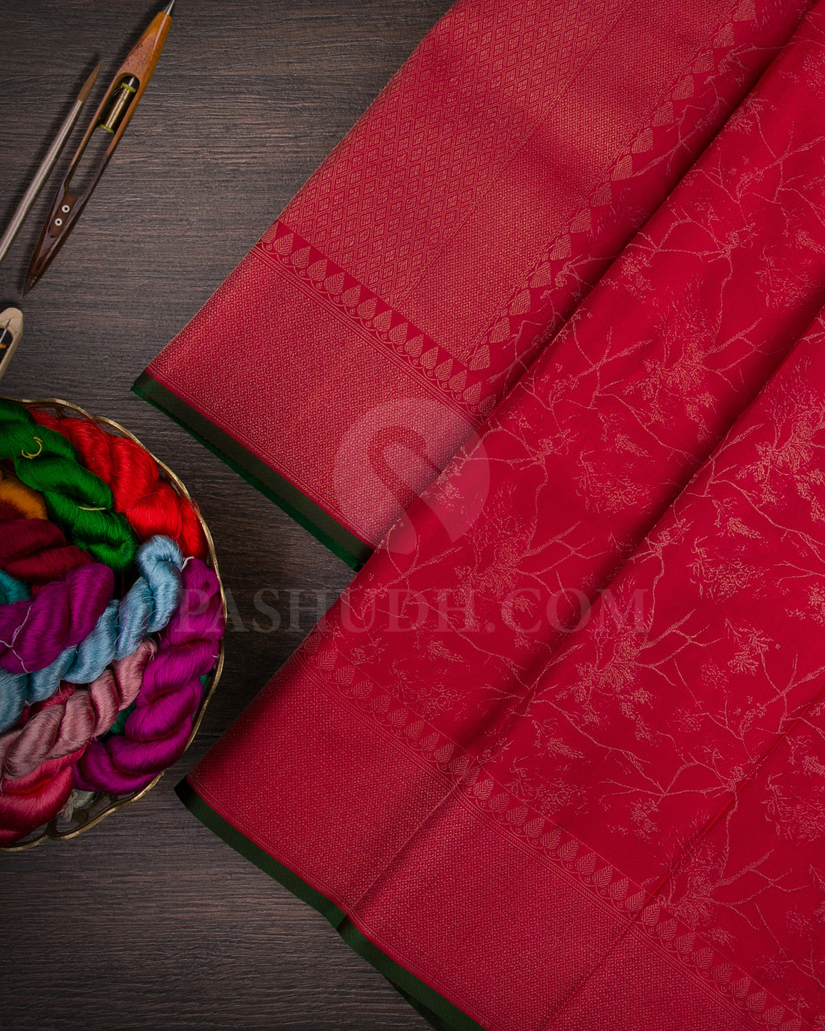 Bright Red Kanjivaram Silk Saree - D553(D)