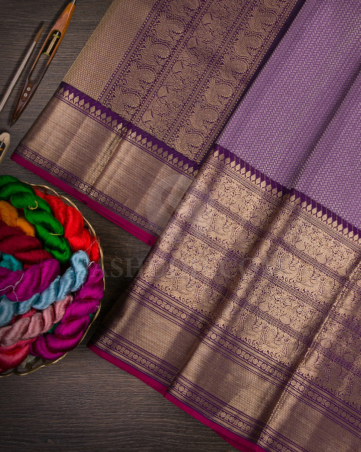 Lavender And Purple Kanjivaram Silk Saree - D569(C)