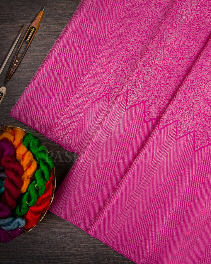 Rose Pink Kanjivaram Silk Saree - D539(D)