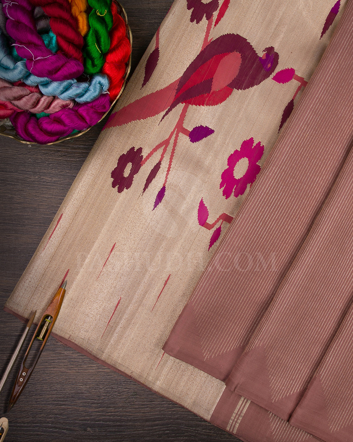 Old Rose Kanjivaram Silk Saree - S1285(B)