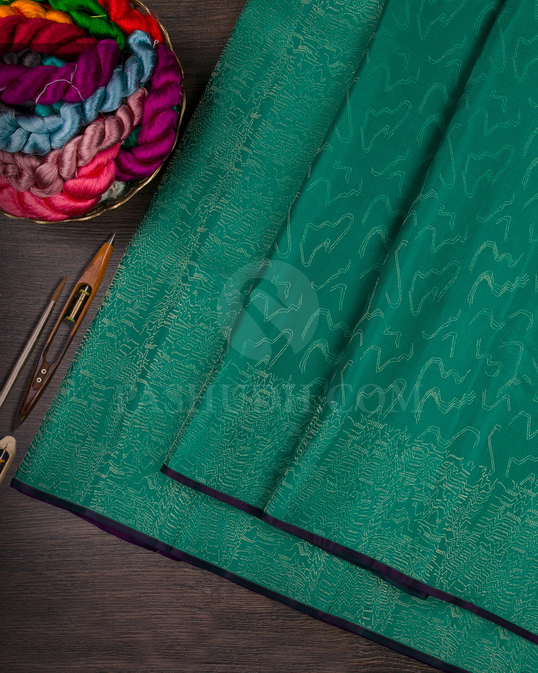Emerald Green Kanjivaram Silk Saree - DJ332(A)
