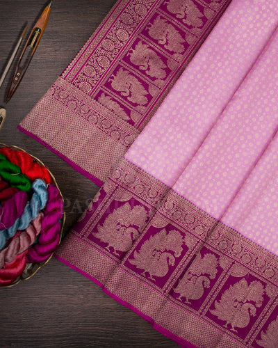 Lilac and Violet Kanjivaram Silk Saree - S1319(A)