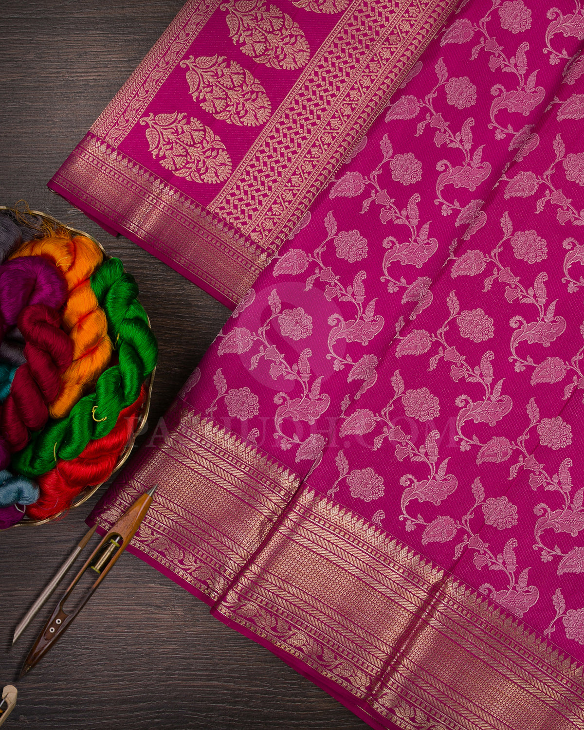 Rasberry Pink Kanjivaram Silk Saree - D578(B)