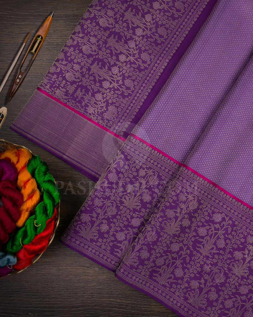Light and Deep Lavender Kanjivaram Silk Sare - DJ320(D)