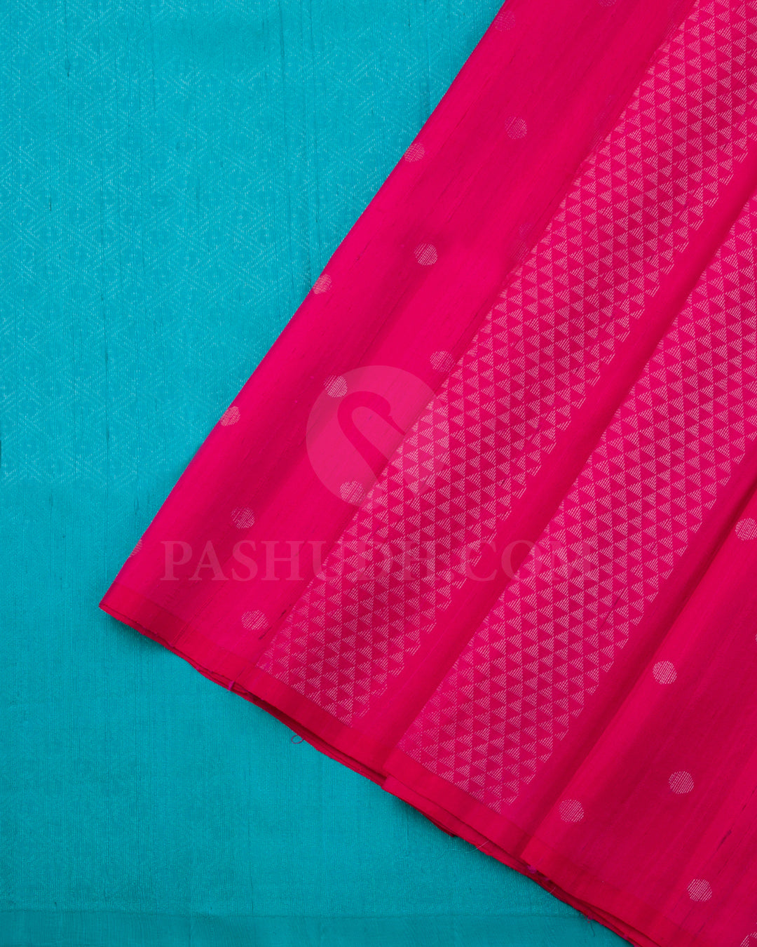 Rani Pink And Sky Blue Soft Silk Saree - C58