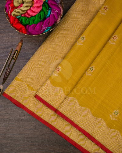 Golden Yellow Kanjivaram Silk Saree - S1061(E)