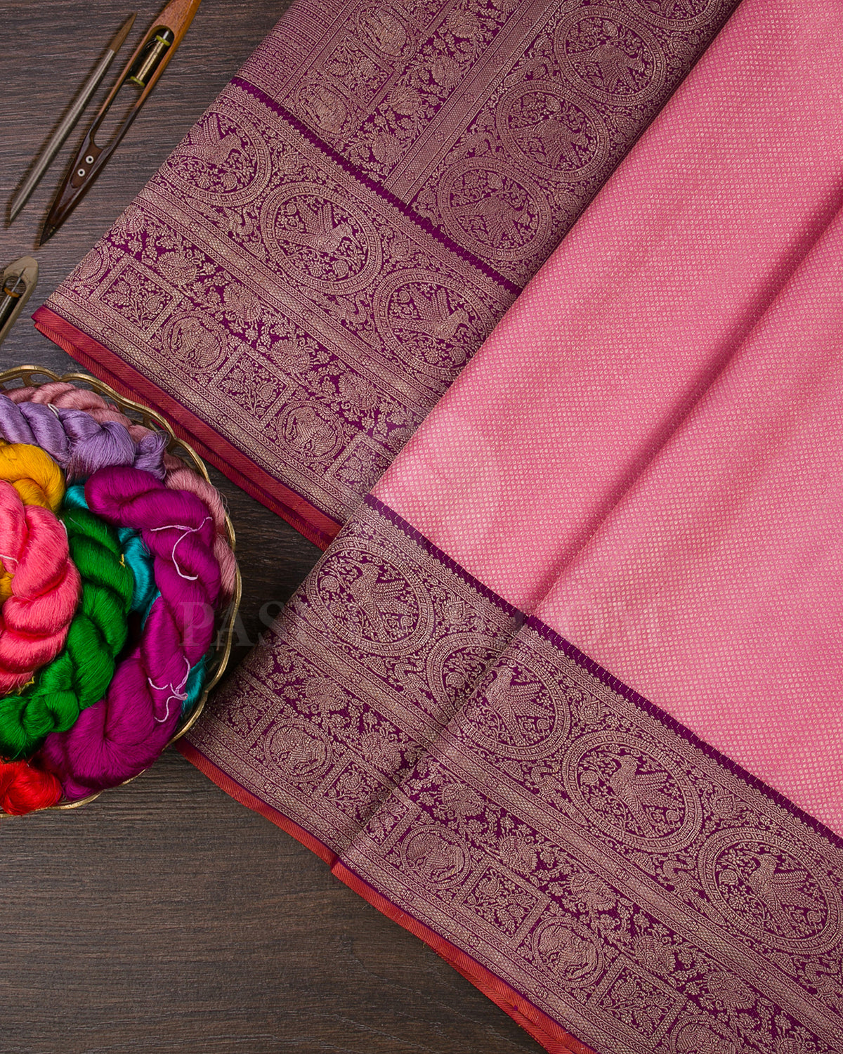 Pink And Purple Kanjivaram Silk Saree - S1335(A)