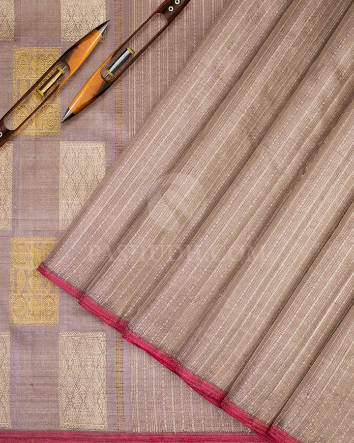 Ivory Organza Weave  Kanjivaram Silk Saree - S723 - View 3