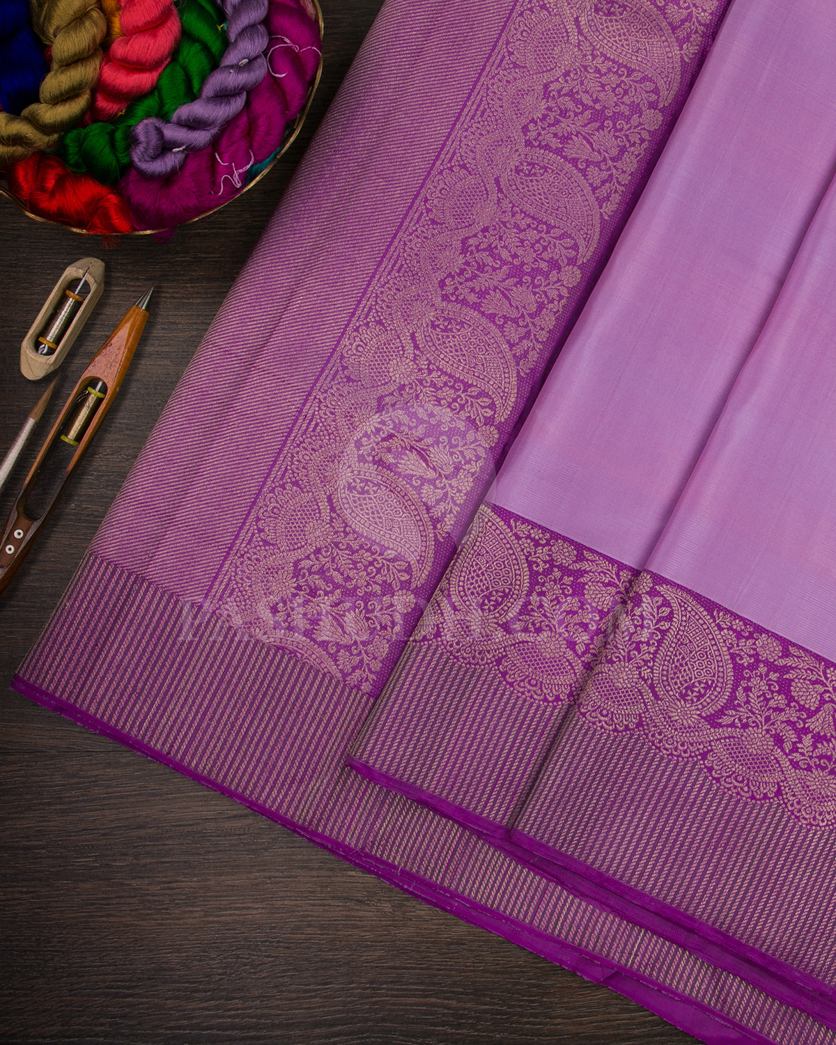 Shades of Lavender Kanjivaram Silk Saree - S1309(B)