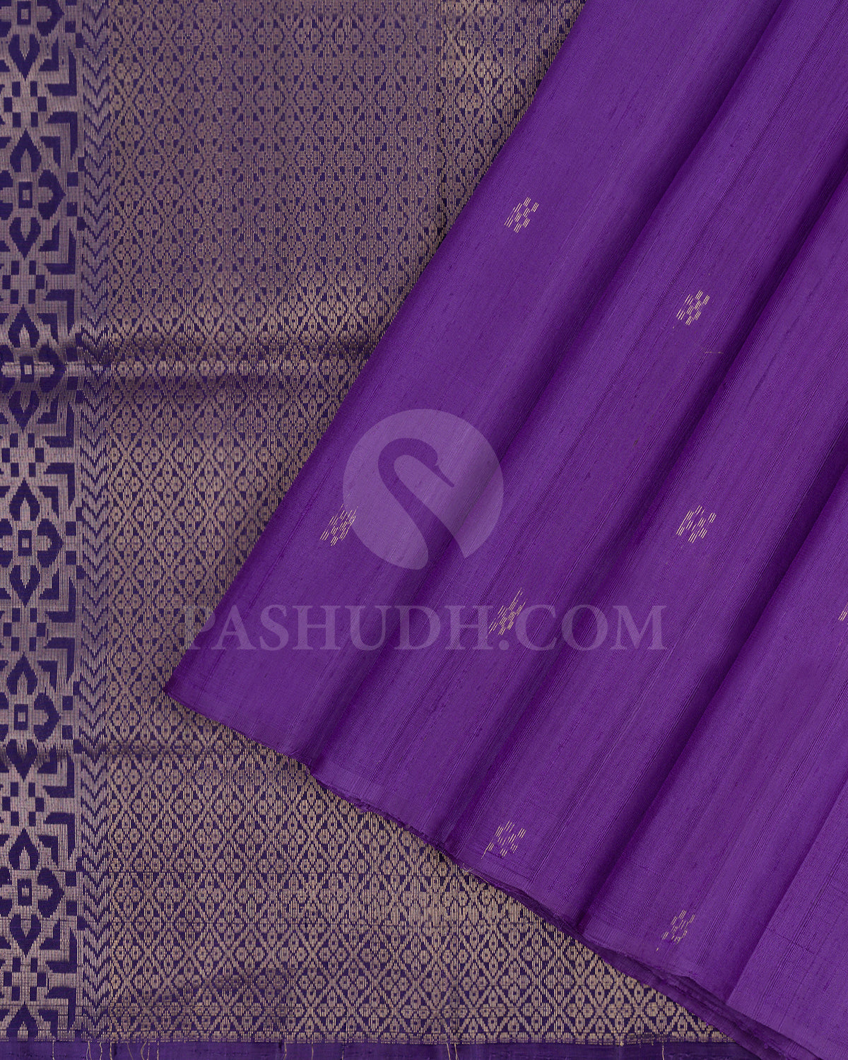 Dark Lavender and Purple Dupion Soft Silk Saree - AC95