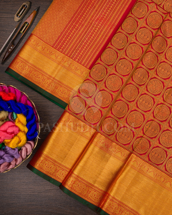 Red Kanjivaram Silk Saree - BKB6