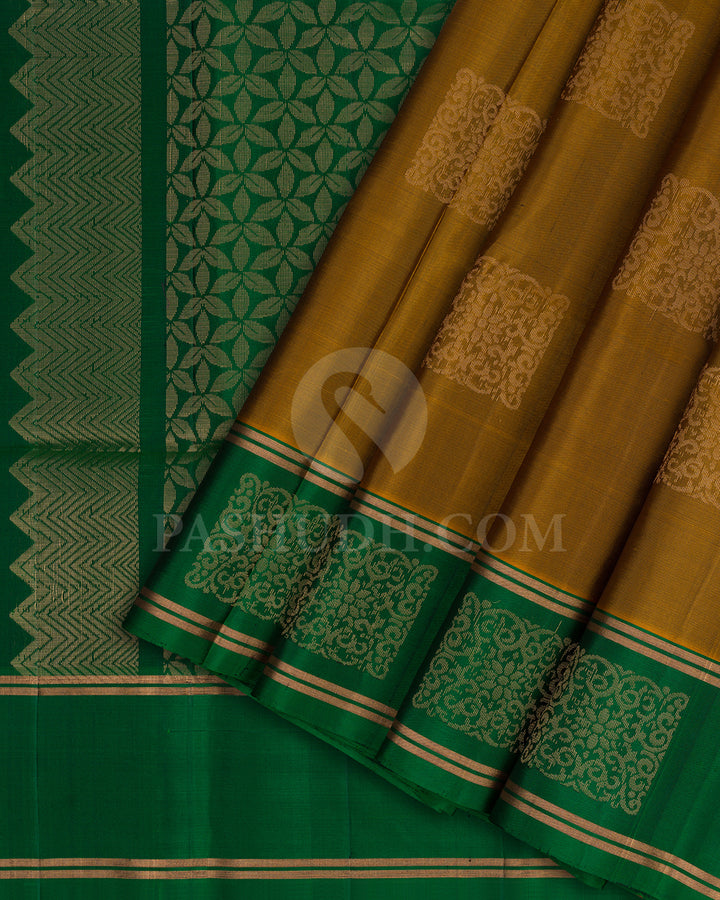 Moss Green and Forest Green Soft Silk Saree - AC75
