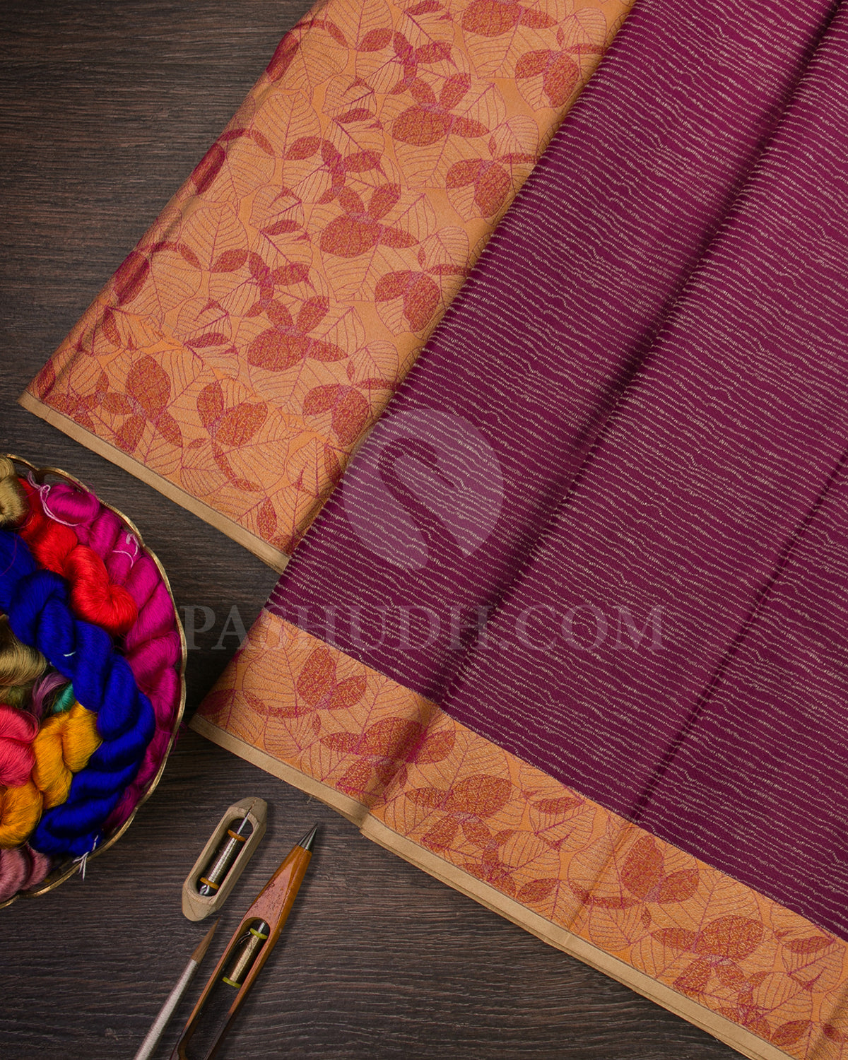 Grape Purple And Beige Kanjivaram Silk Saree - DT304(A)